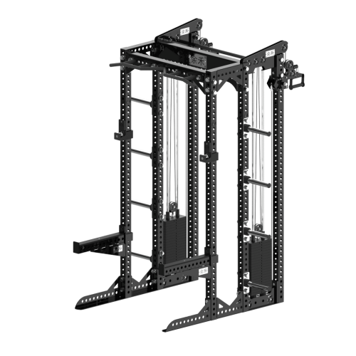 YHSD-7000+7P24.1-yhfitness.com YHSD-7000+7P24 Half Frame Squat Rack+Flyer
