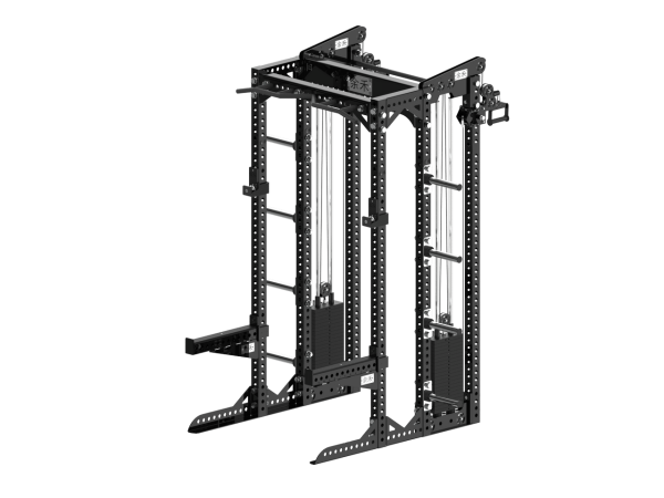 YHSD-7000+7P24.1-yhfitness.com YHSD-7000+7P24 Half Frame Squat Rack+Flyer