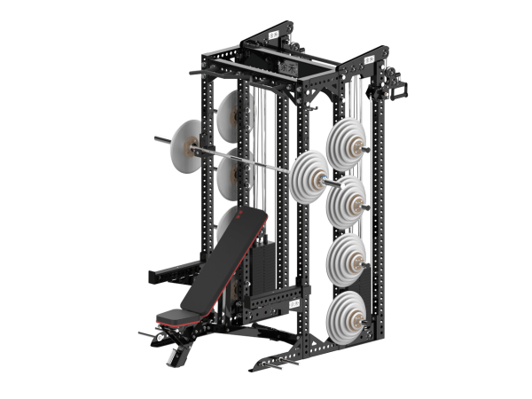 YHSD-7000+7P24Q.1-yhfitness.com YHSD-7000+7P24 Half Frame Squat Rack+Flyer