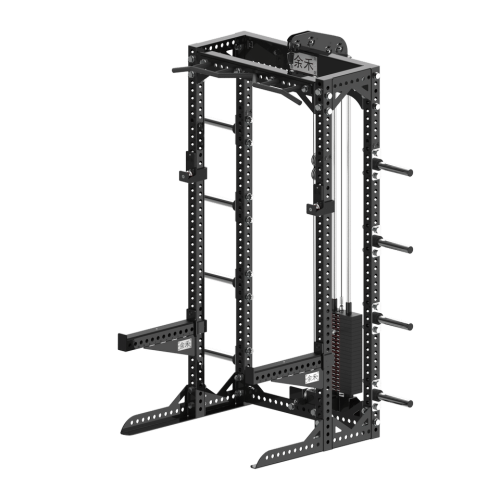 YHSD-7000+7P39.1-yhfitness.com YHSD-7000+7P38 Half Frame Squat Rack + Selector Blade High-Low Pull Trainer
