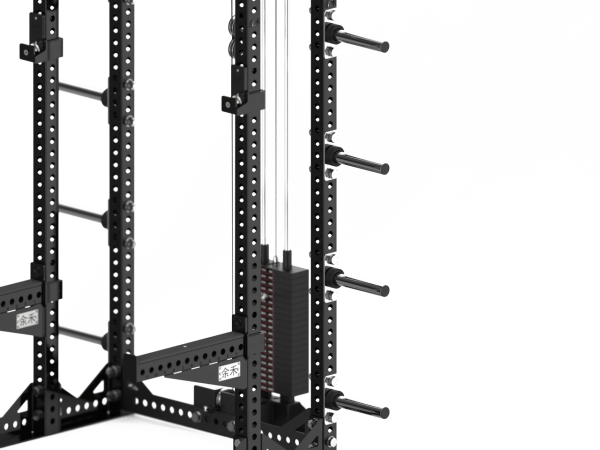 YHSD-7000+7P39.10-yhfitness.com YHSD-7000+7P38 Half Frame Squat Rack + Selector Blade High-Low Pull Trainer