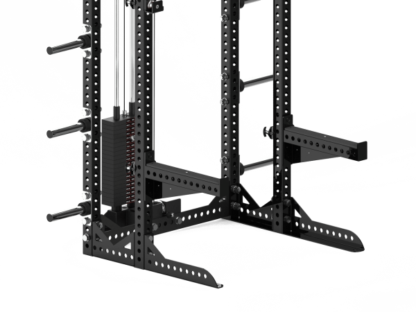 YHSD-7000+7P39.13-yhfitness.com YHSD-7000+7P38 Half Frame Squat Rack + Selector Blade High-Low Pull Trainer