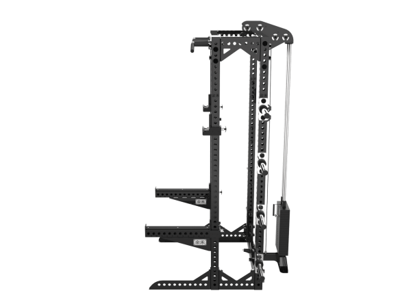 YHSD-7000+7P39.5-yhfitness.com YHSD-7000+7P38 Half Frame Squat Rack + Selector Blade High-Low Pull Trainer