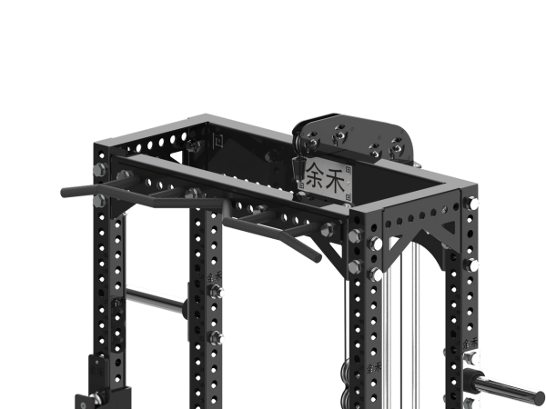 YHSD-7000+7P39.6-yhfitness.com YHSD-7000+7P38 Half Frame Squat Rack + Selector Blade High-Low Pull Trainer