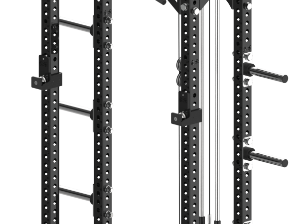 YHSD-7000+7P39.7-yhfitness.com YHSD-7000+7P38 Half Frame Squat Rack + Selector Blade High-Low Pull Trainer