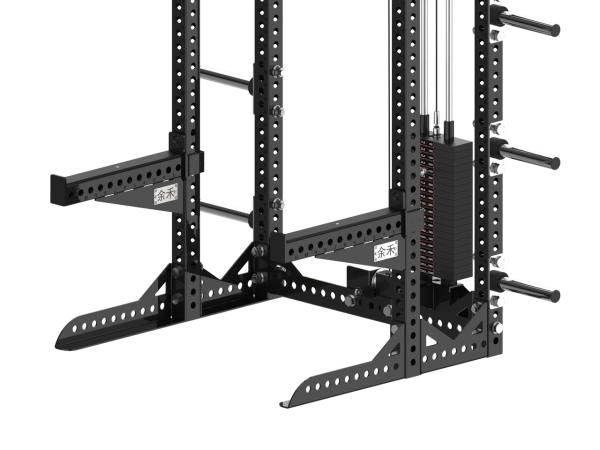 YHSD-7000+7P39.8-yhfitness.com YHSD-7000+7P38 Half Frame Squat Rack + Selector Blade High-Low Pull Trainer