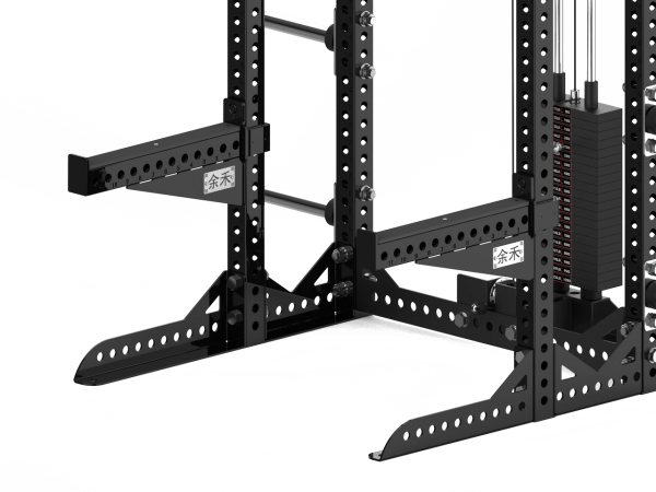 YHSD-7000+7P39.9-yhfitness.com YHSD-7000+7P38 Half Frame Squat Rack + Selector Blade High-Low Pull Trainer