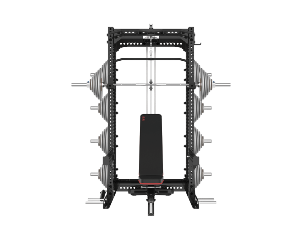 YHSD-7000+7P39Q.2-yhfitness.com YHSD-7000+7P38 Half Frame Squat Rack + Selector Blade High-Low Pull Trainer