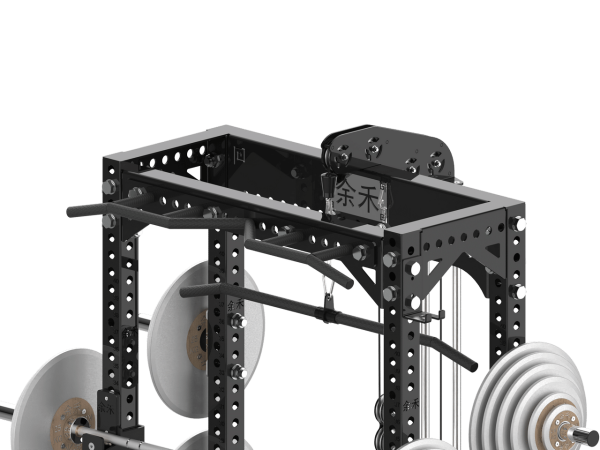 YHSD-7000+7P39Q.6-yhfitness.com YHSD-7000+7P38 Half Frame Squat Rack + Selector Blade High-Low Pull Trainer