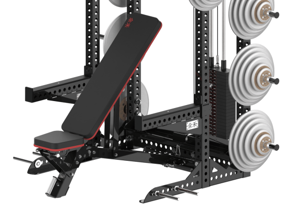 YHSD-7000+7P39Q.8-yhfitness.com YHSD-7000+7P38 Half Frame Squat Rack + Selector Blade High-Low Pull Trainer