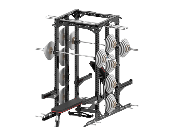 YHSD-7000SQ.1-yhfitness.com YHSD-7000S Double Half Frame Squat Rack