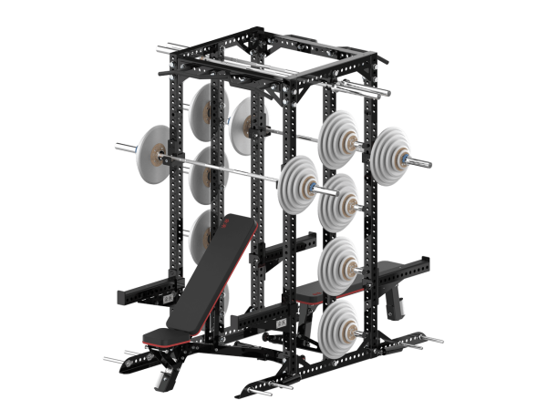 YHSD-7000SQ.5-yhfitness.com YHSD-7000S Double Half Frame Squat Rack