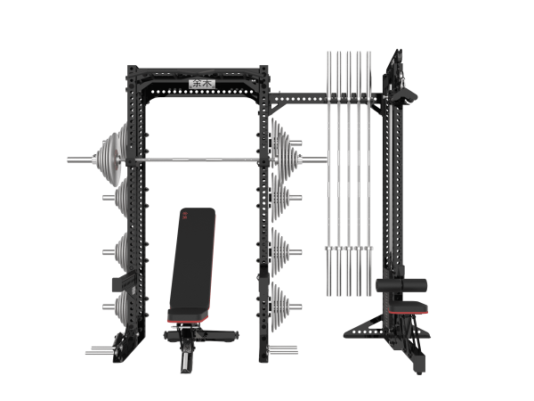 YHSD-7000+YHGL-7002Q.2-yhfitness.com YHSD-7000+YHGL-7002 Half Frame Squat Rack+Multifunctional High/Low Pull Trainer