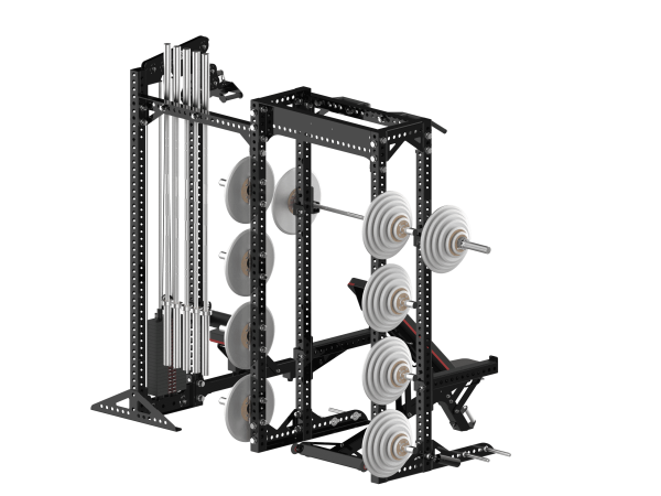YHSD-7000+YHGL-7002Q.5-yhfitness.com YHSD-7000+YHGL-7002 Half Frame Squat Rack+Multifunctional High/Low Pull Trainer