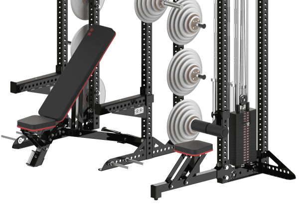 YHSD-7000+YHGL-7002Q.8-yhfitness.com YHSD-7000+YHGL-7002 Half Frame Squat Rack+Multifunctional High/Low Pull Trainer