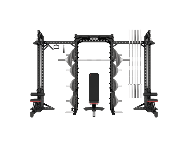 YHSD-7000+YHGL-7002S Half Frame Squat Rack+Multifunctional High/Low Pull Trainer