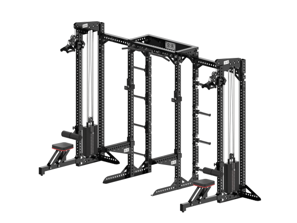 YHSD-7000+YHGL-7002S Half Frame Squat Rack+Multifunctional High/Low Pull Trainer