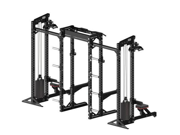 YHSD-7000+YHGL-7002S Half Frame Squat Rack+Multifunctional High/Low Pull Trainer