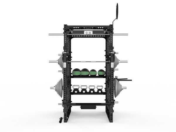 YHSD-7001+7P15Q.5-yhfitness.com YHSD-7001+7P15 Full Frame + Bell Piece Rack Deep Squat Rack